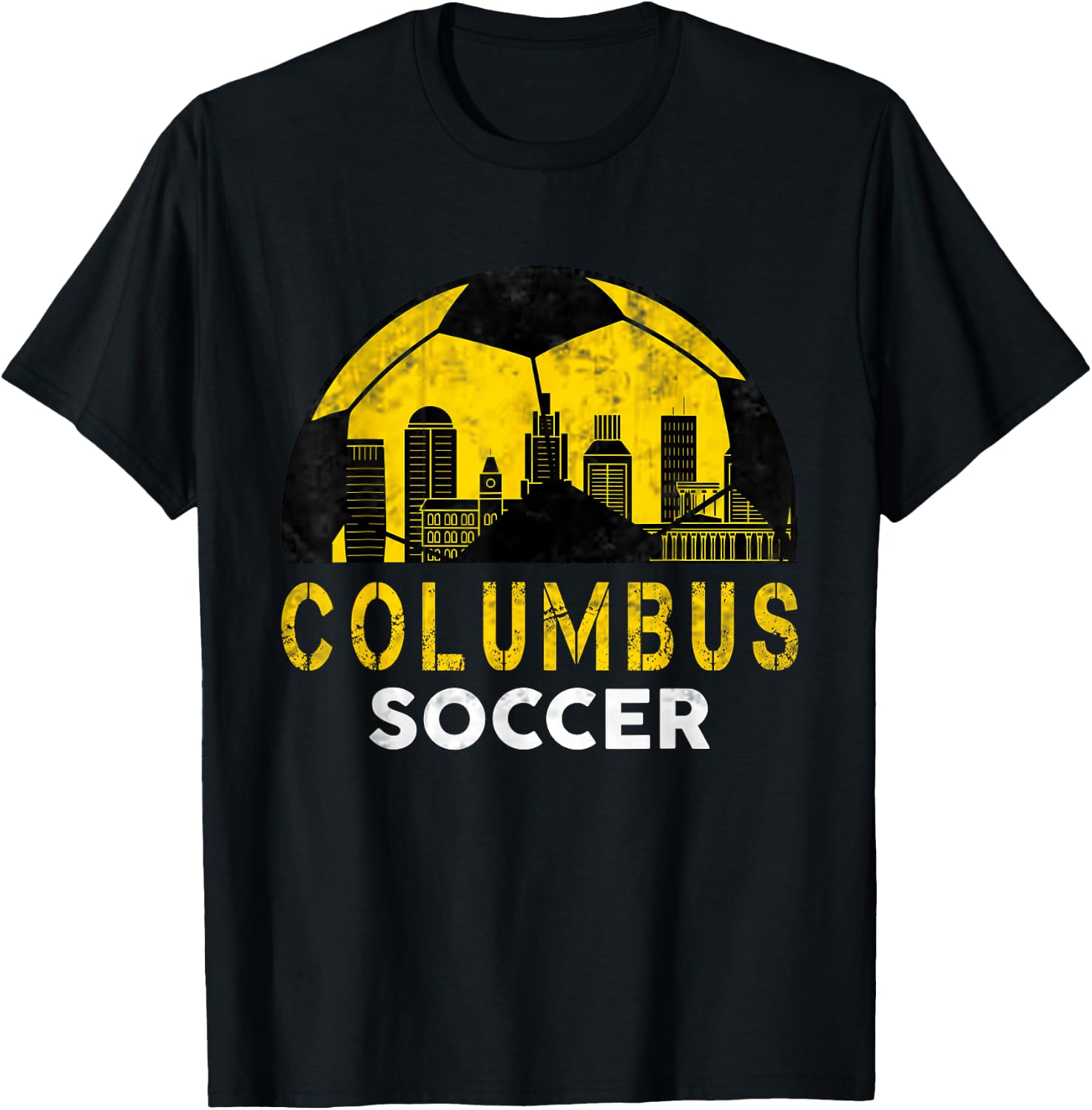 Retro Vintage Columbus City Soccer Football Sports Lover T-Shirt - T-Shirt | Black