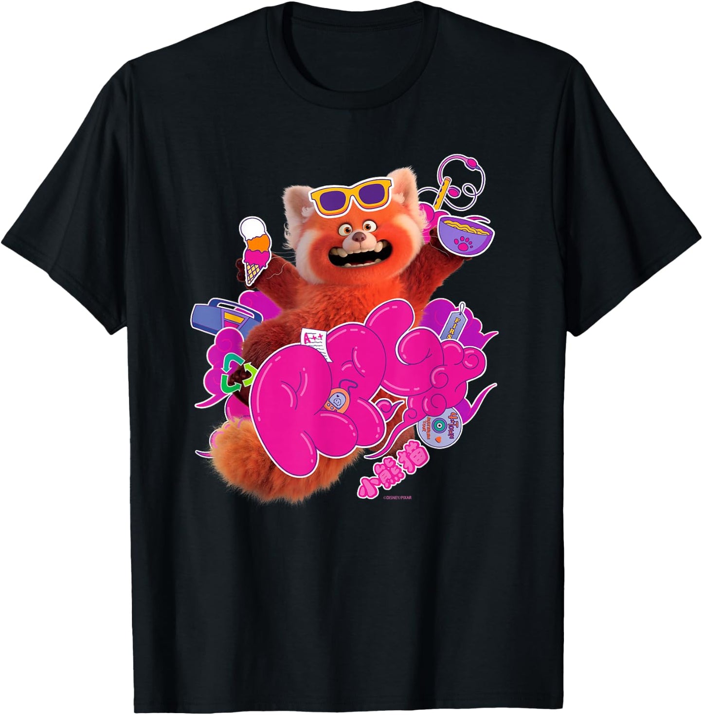 Disney and Pixar’s Turning Red RPG Cute Panda T-Shirt - T-Shirt | Black
