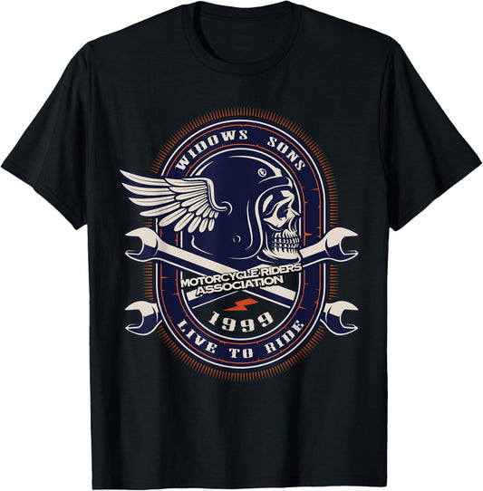 Widows Sons Crossed Wrenches & Flying Skull WSMRA T-Shirt - T-Shirt | Black