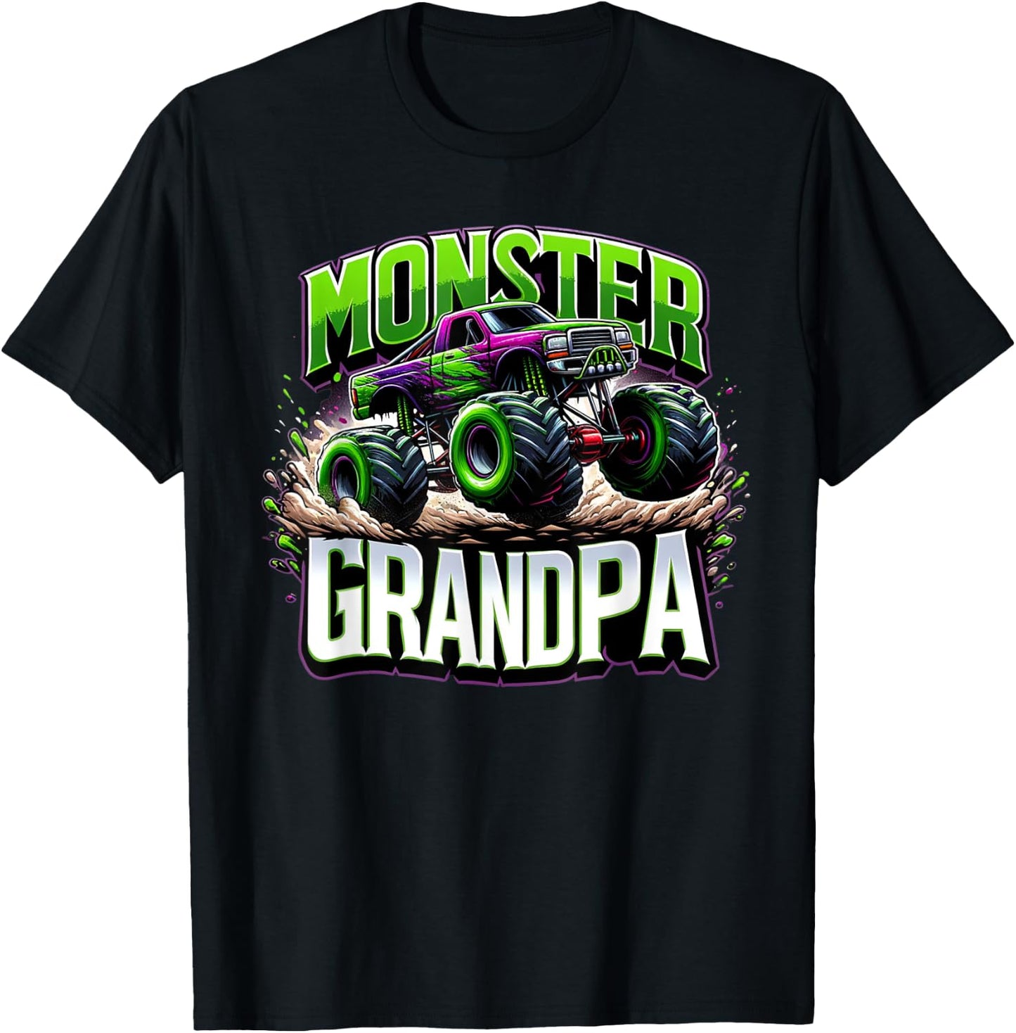 Monster Truck Race Racer Driver Grandpa Father's Day T-Shirt - T-Shirt | Black