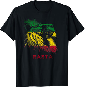 Rasta Lion Rastafari Jamaica Relax Chill T-Shirt - T-Shirt | Black