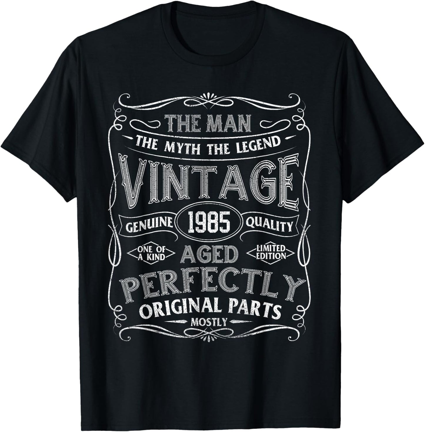 Man Myth Legend Vintage 1985 Year Of Birth Birthday T-Shirt - T-Shirt | Black