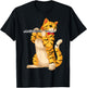 Funny Cat Playing Flute | Cool Animal Musician Fluter Gift Women Girls Kids T-Shirt - T-Shirt | Black