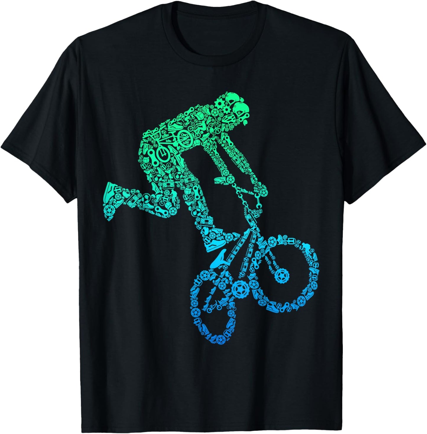 BMX Rider Bike Bicycle Stunt Racing Kids Boys T-Shirt - T-Shirt | Black
