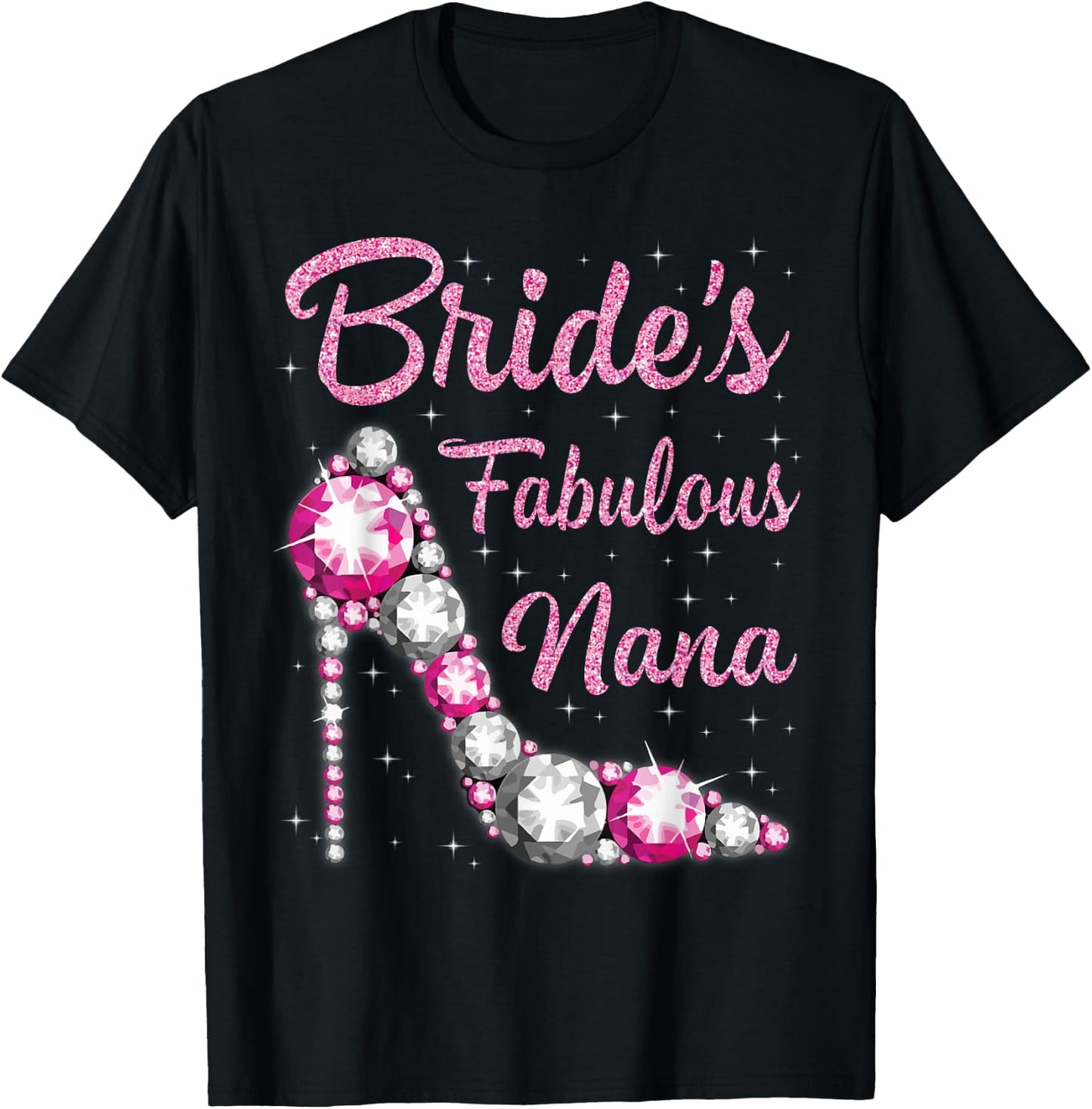Nana's Fabulous Bride Happy Wedding Married Day Vintage T-Shirt - T-Shirt | Black
