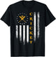 Vintage USA American Flag Cricket Player Team Silhouette T-Shirt - T-Shirt | Black