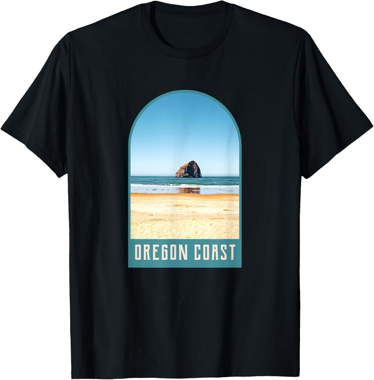 Oregon Coast Beach Views-Pacific Northwest Travel T-Shirt - T-Shirt | Black