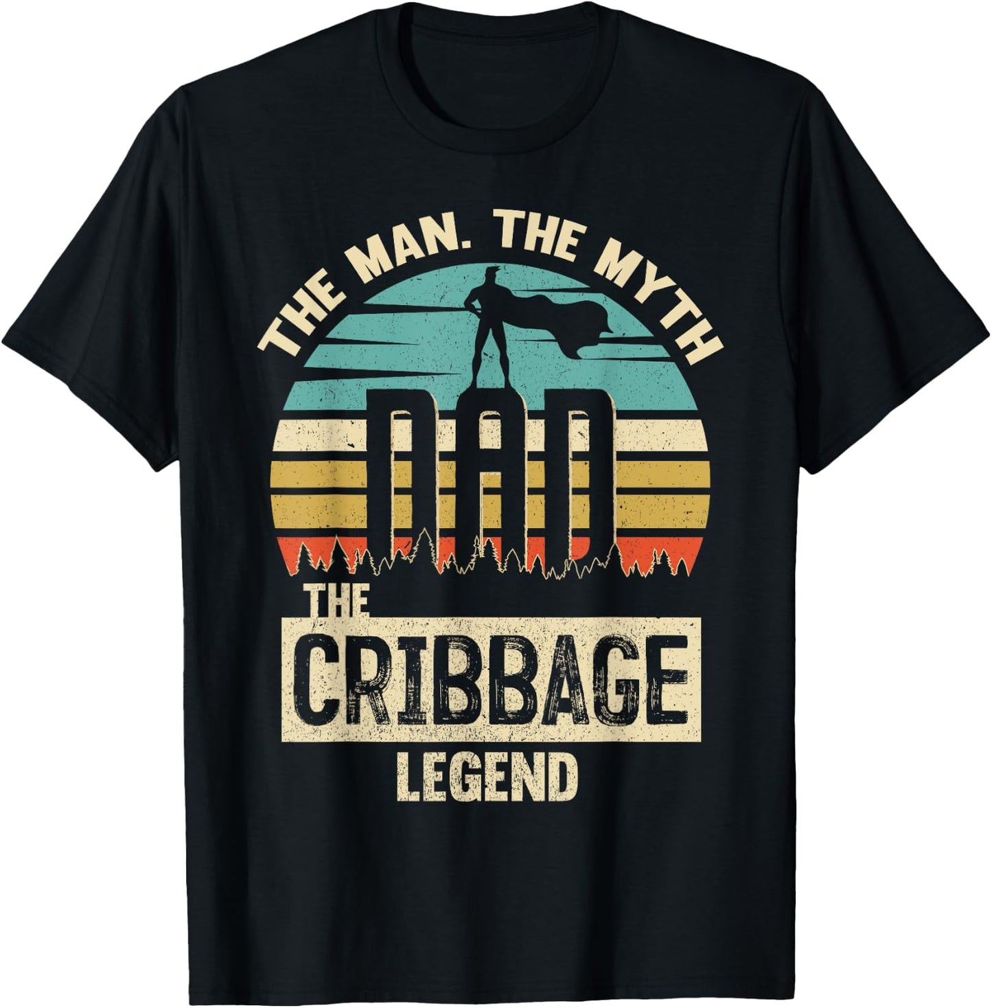 Man Myth Legend Dad Cribbage T-Shirt - T-Shirt | Black