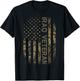 Vintage America Camo Flag Iraq Veteran Camouflage T-Shirt - T-Shirt | Black