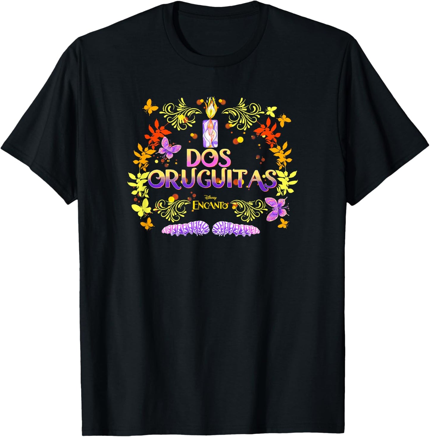 Disney Encanto Dos Oruguitas Candle Portrait T-Shirt - T-Shirt | Black