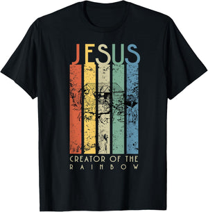 JESUS The Creator of the Rainbow (Noah and the Ark) T-Shirt - T-Shirt | Black