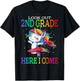 Kids Look Out 2nd Grade Here I Come Unicorn T-Shirt - T-Shirt | Black