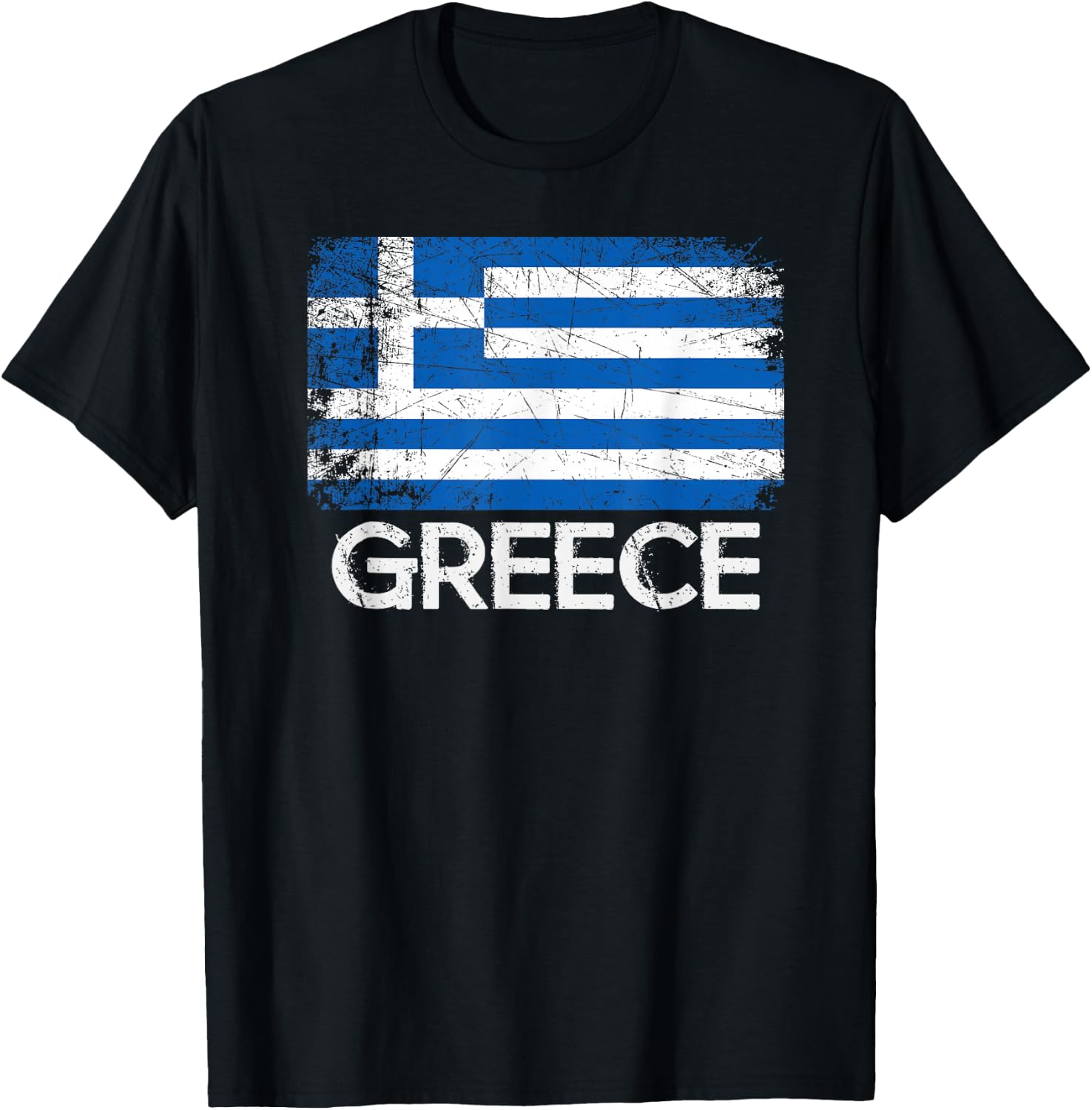 Greek Flag | Vintage Made In Greece Gift T-Shirt - T-Shirt | Black