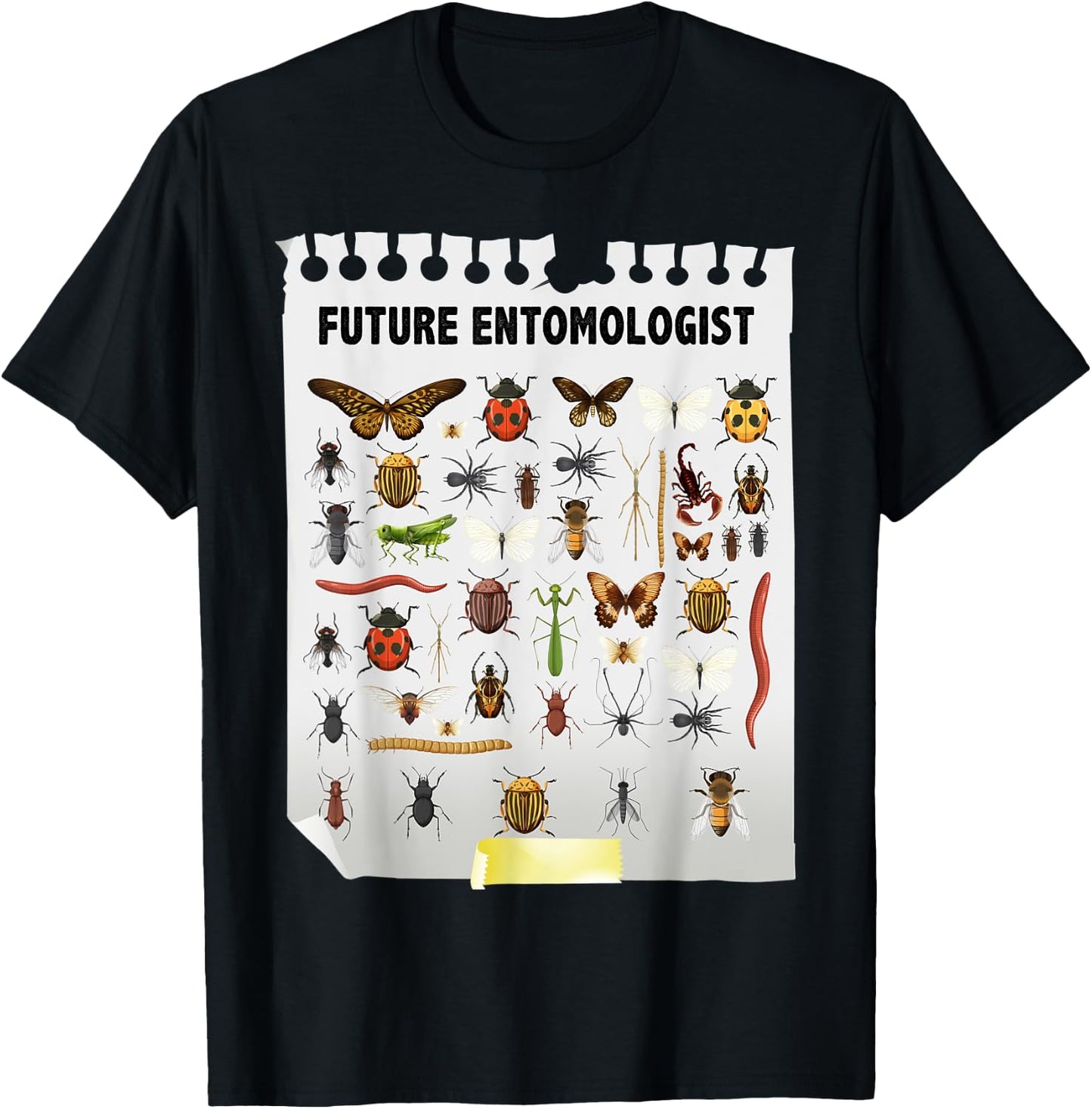 Cute Future Entomologist Insect Chart & Bug Catchers Costume T-Shirt - T-Shirt | Black