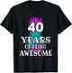 Funny 40 Years Of Being Awesome 40th Birthday Pineapple T-Shirt - T-Shirt | Black