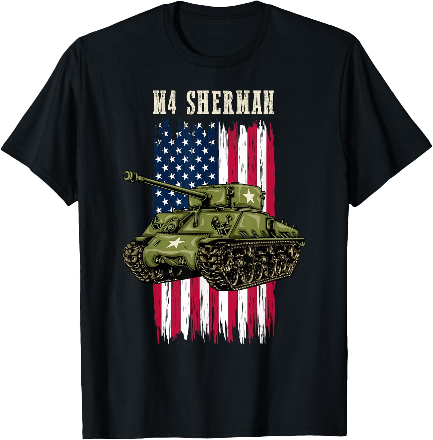 Best WW2 Tank M4 Sherman a WWII Army Tank for Military Boys T-Shirt - T-Shirt | Black