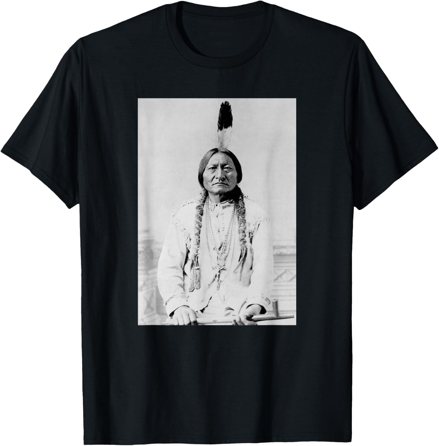 Sitting Bull Native American Chief Photo Lakota Sioux T-Shirt - T-Shirt | Black