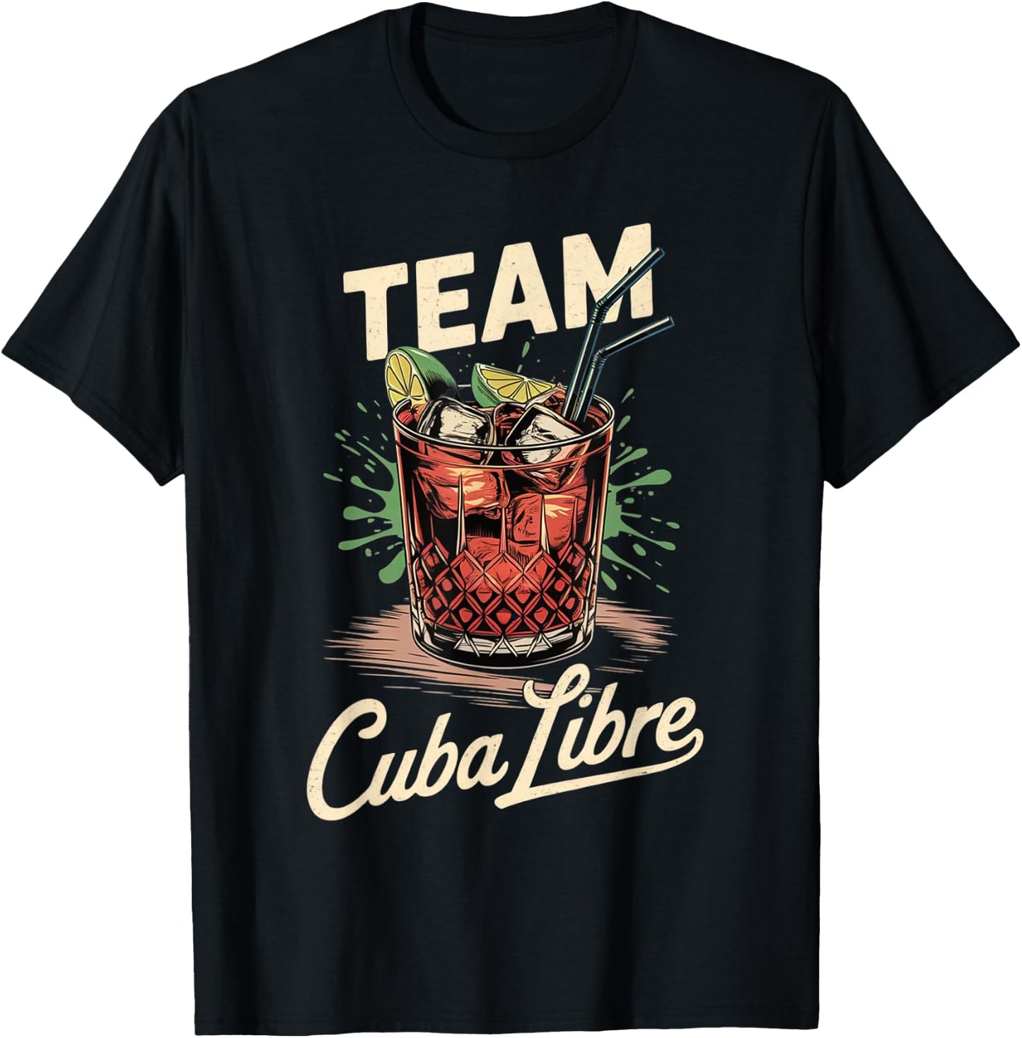 Hen Party Team Cuba Libre Cocktail for Bartender T-Shirt - T-Shirt | Black
