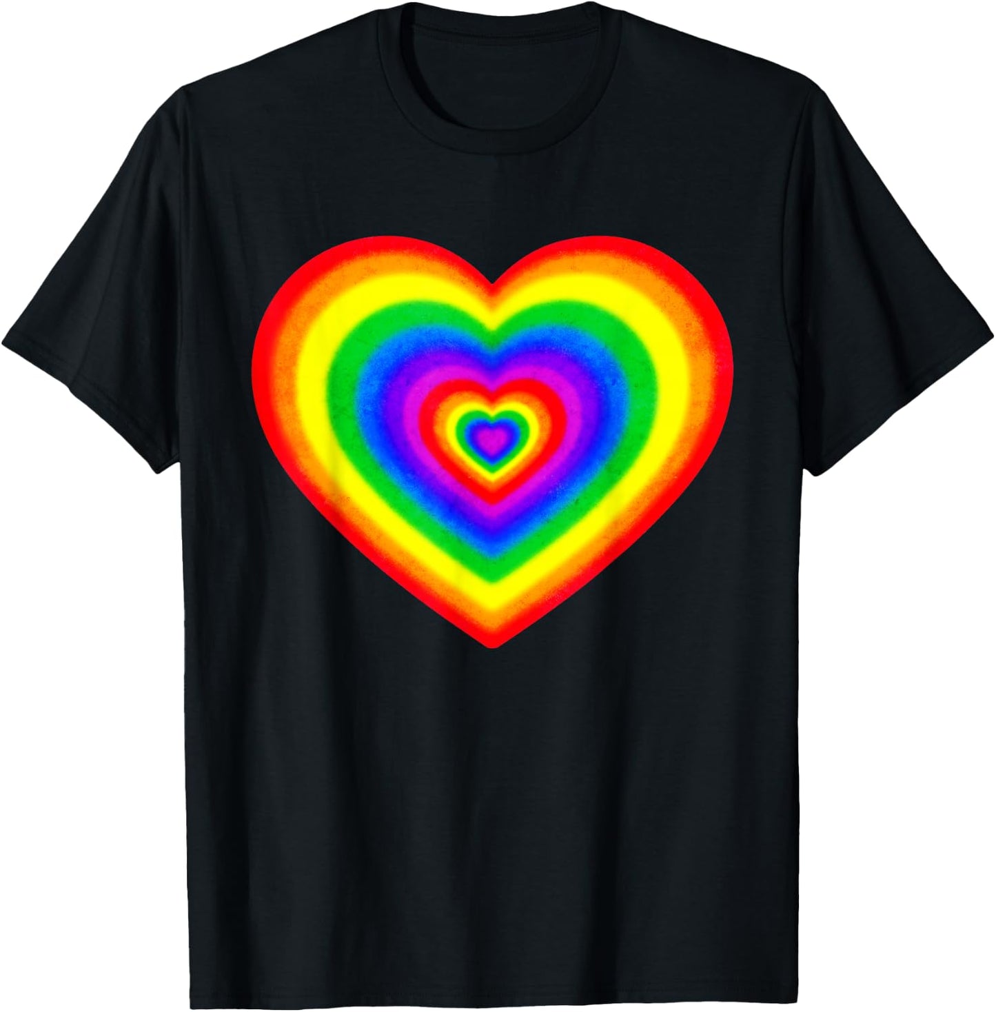 Kidcore Aesthetic Rainbow Heart Tie Dye 80s 90s Retro T-Shirt - T-Shirt | Black