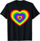 Kidcore Aesthetic Rainbow Heart Tie Dye 80s 90s Retro T-Shirt - T-Shirt | Black