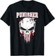 Marvel The Punisher Skull and Red Streaked Logo T-Shirt - T-Shirt | Black