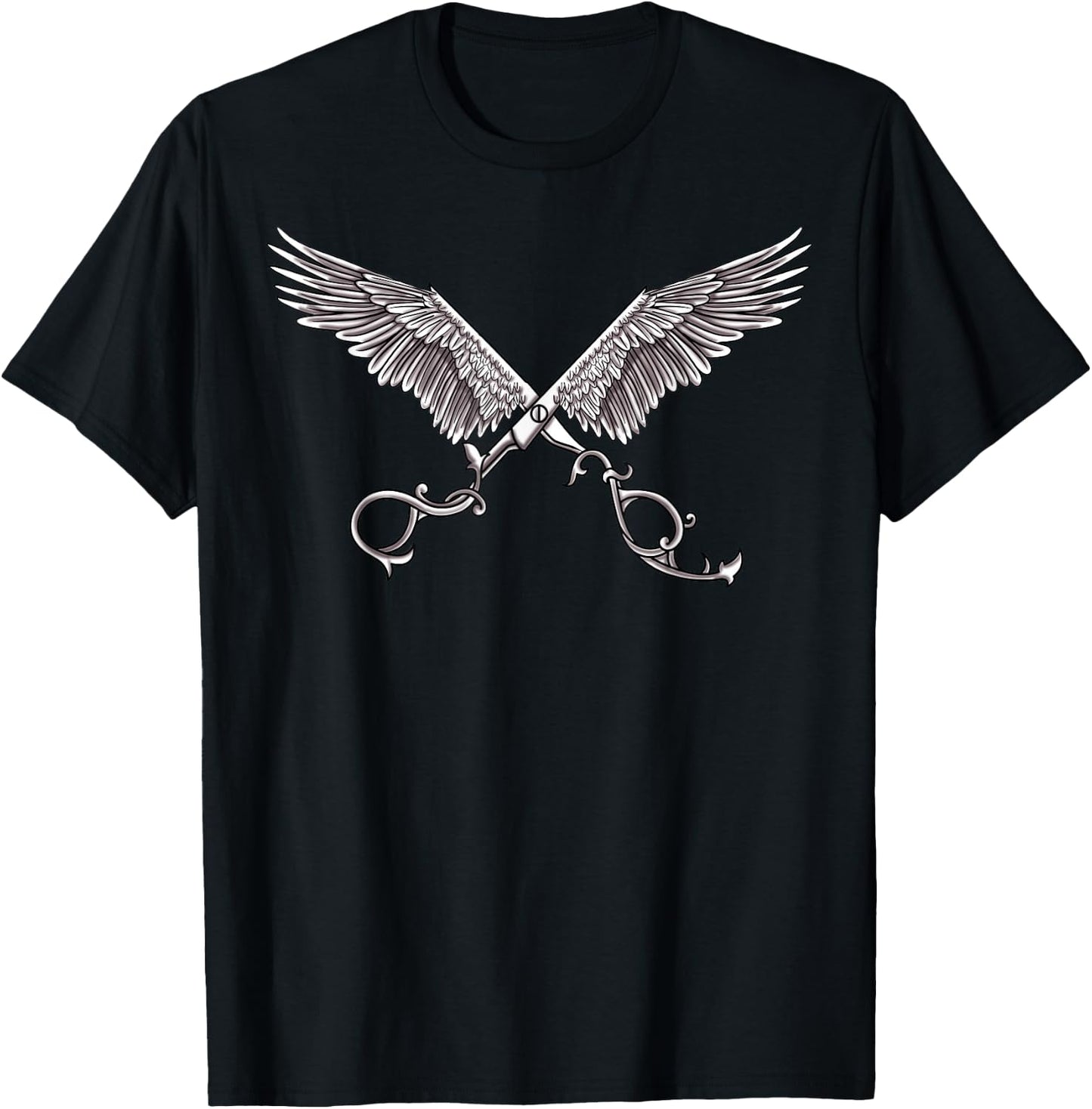 Hairdressing Scissors with Wings Tattoo Art Hairdresser T-Shirt - T-Shirt | Black