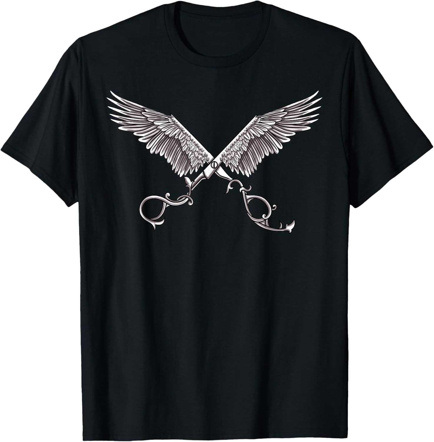 Hairdressing Scissors with Wings Tattoo Art Hairdresser T-Shirt - T-Shirt | Black