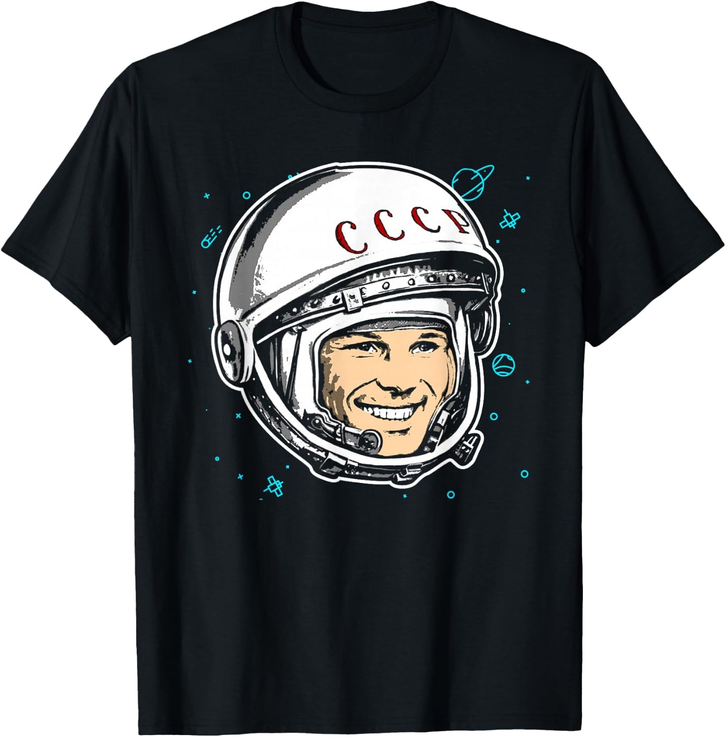 Yuri Gagarin Cosmonaut Space Flight Soviet Union USSR Russia T-Shirt - T-Shirt | Black