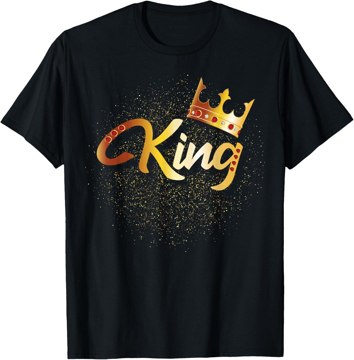 King Shirt Men Boys Matching Couples Him & Her T-Shirt - T-Shirt | Black