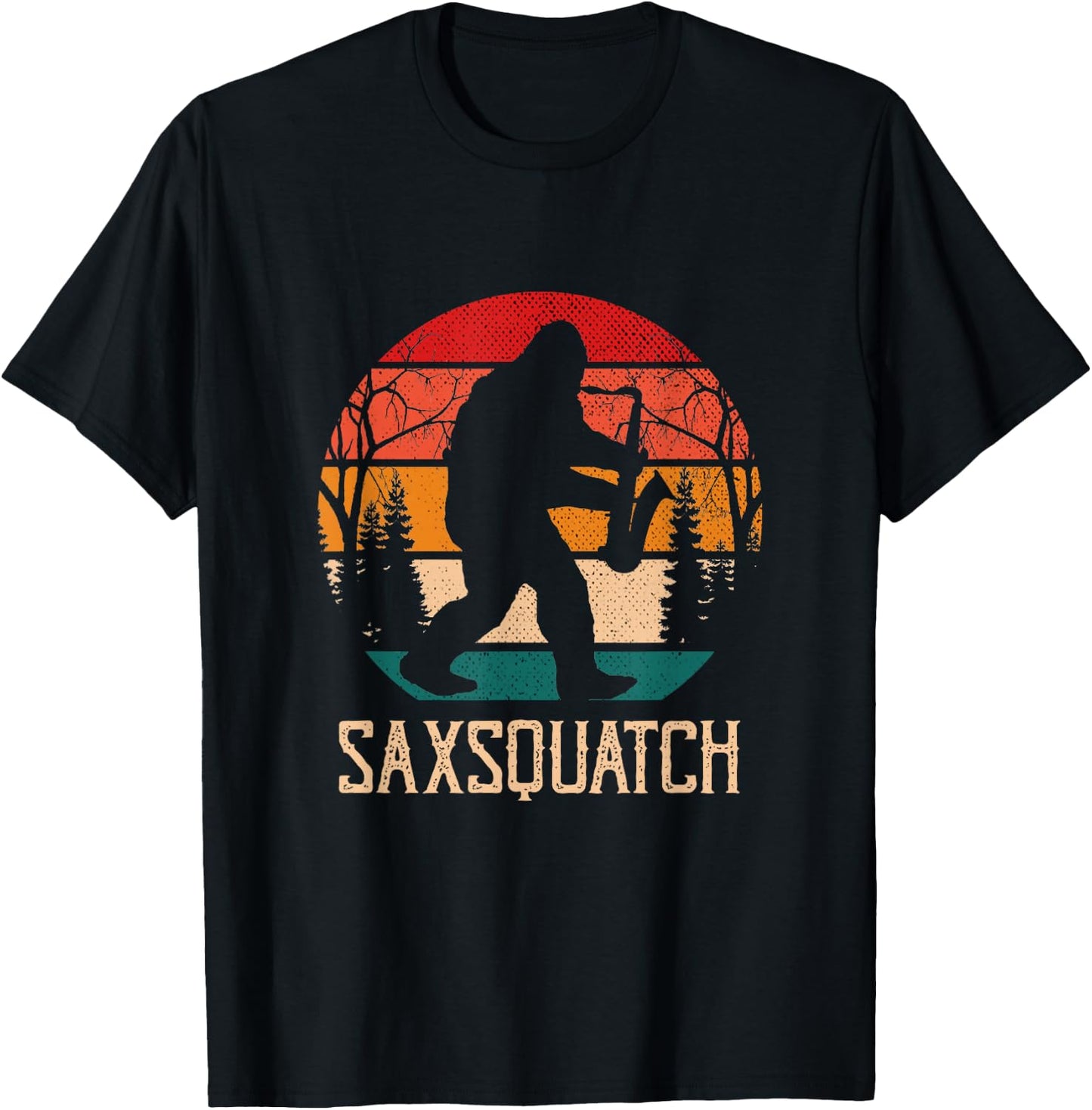 Saxsquatch Musical, Instrument, Music Saxophone T-Shirt - T-Shirt | Black