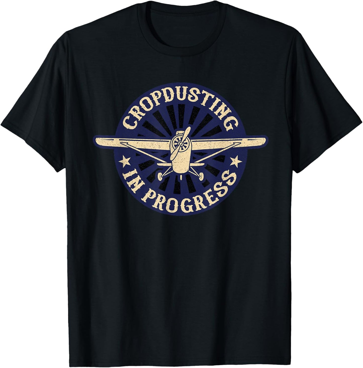Cropdusting in Progress Crop Dusting Duster Plane T-Shirt - T-Shirt | Black