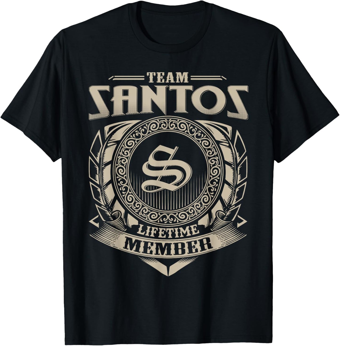 Team SANTOS Lifetime Member Vintage SANTOS Family T-Shirt - T-Shirt | Black