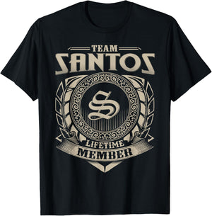 Team SANTOS Lifetime Member Vintage SANTOS Family T-Shirt - T-Shirt | Black
