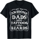 Awesome Dads Have Tattoos and Beards Funny Father's Day 2025 T-Shirt - T-Shirt | Black
