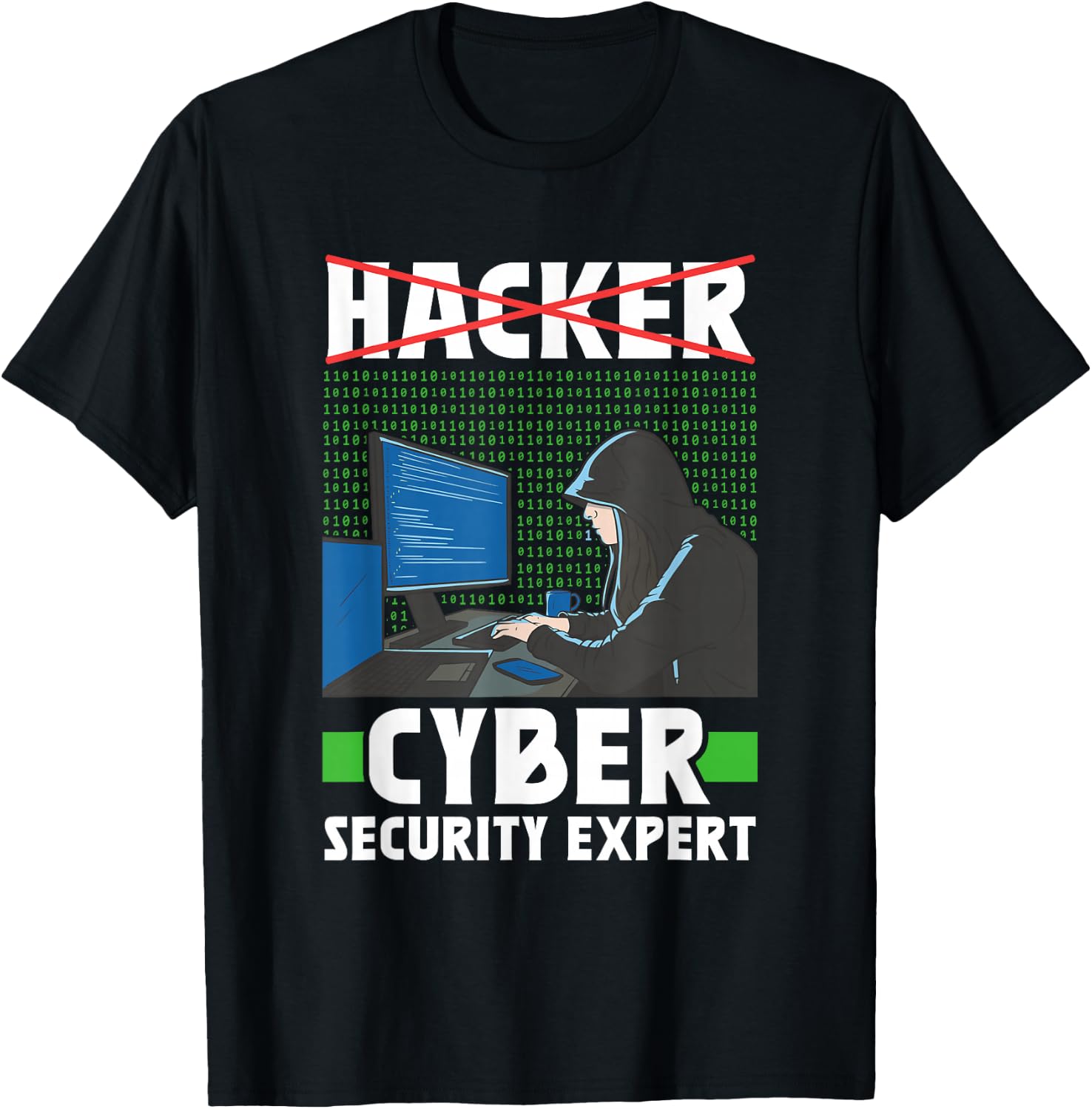 Hacker Cyber Security Expert Hack Computer It Hacking T-Shirt - T-Shirt | Black