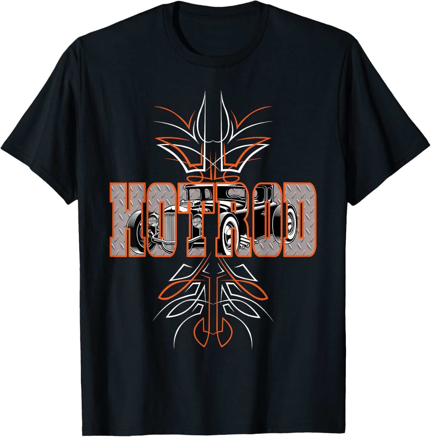 Hot Rods Pinstripes Custom Cars T-Shirt - T-Shirt | Black