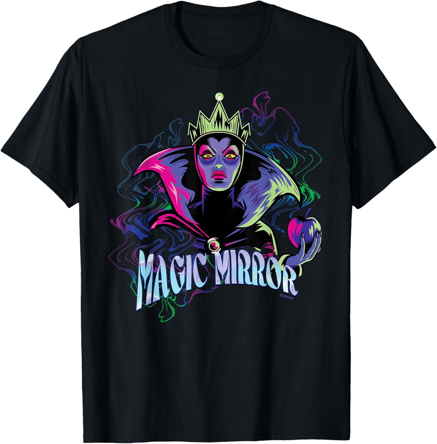 Disney Villains Evil Queen Magic Mirror Illustrated T-Shirt - T-Shirt | Black