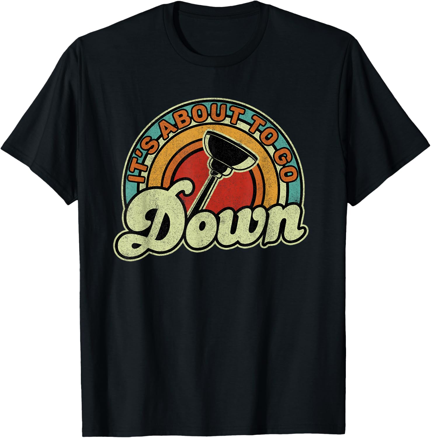 Funny Plumber Plumbing Men's Black Small Modern Retro Toilet Plunger T-Shirt - T-Shirt | Black