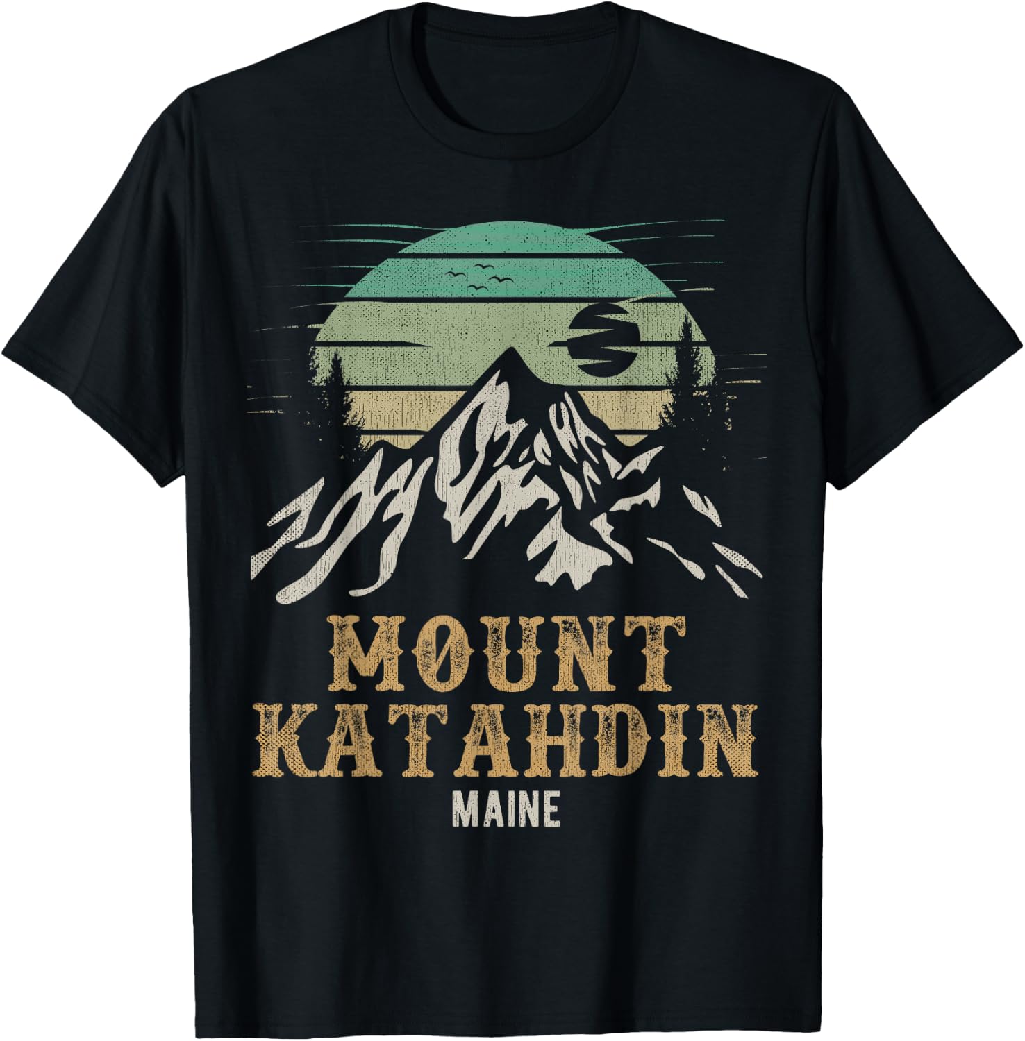 Mount Katahdin National Park Merchandise Hiking Mt Katahdin T-Shirt - T-Shirt | Black