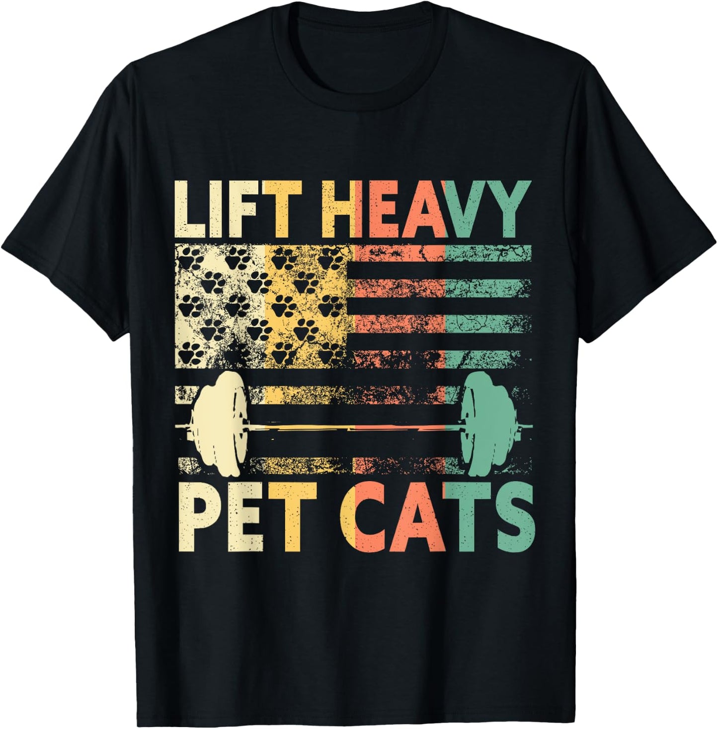 Lift Heavy Pet Cats Weightlifting Cat Owner Weightlifter T-Shirt - T-Shirt | Black