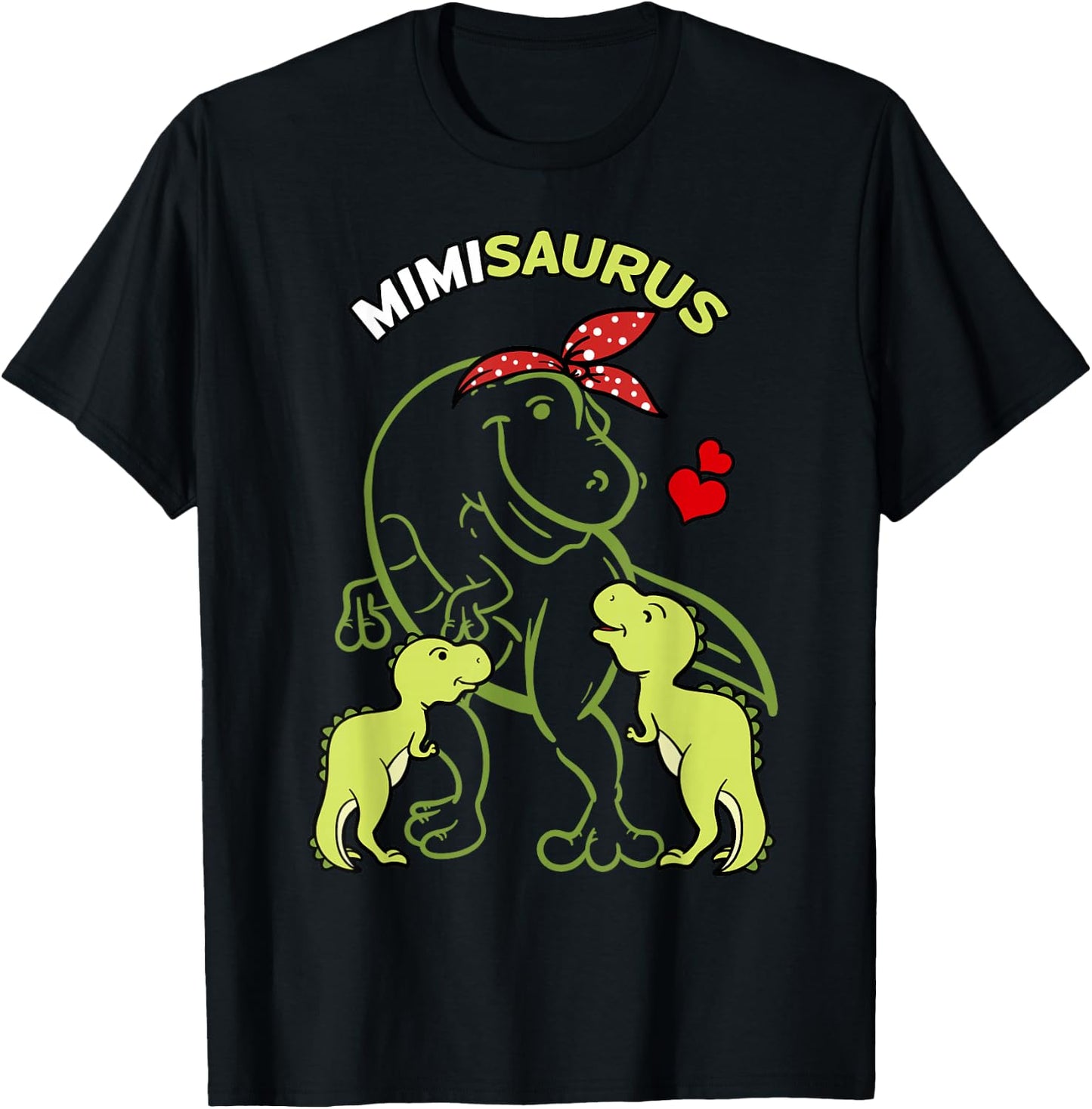Mimisaurus Mimi 2 Kids Dinosaur Mother's Day T-Shirt - T-Shirt | Black