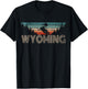 Vintage Wyoming Snowmobile - Retro Snowmobiling T-Shirt - T-Shirt | Black