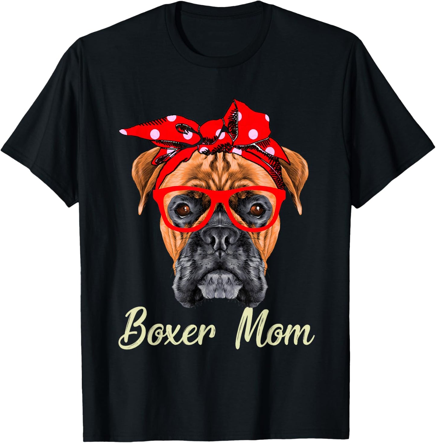 Boxer Mom Dogs Mothers Day Dog Lovers Gifts T-Shirt - T-Shirt | Black