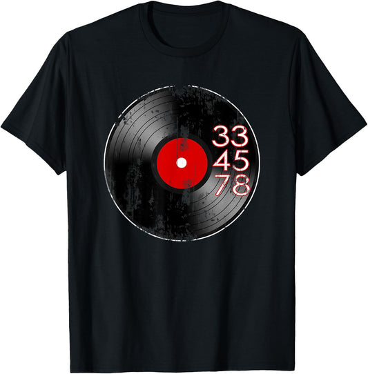 33 45 78 RPM for Record Collector Vinyl Lovers 80s Graphic T-Shirt - T-Shirt | Black