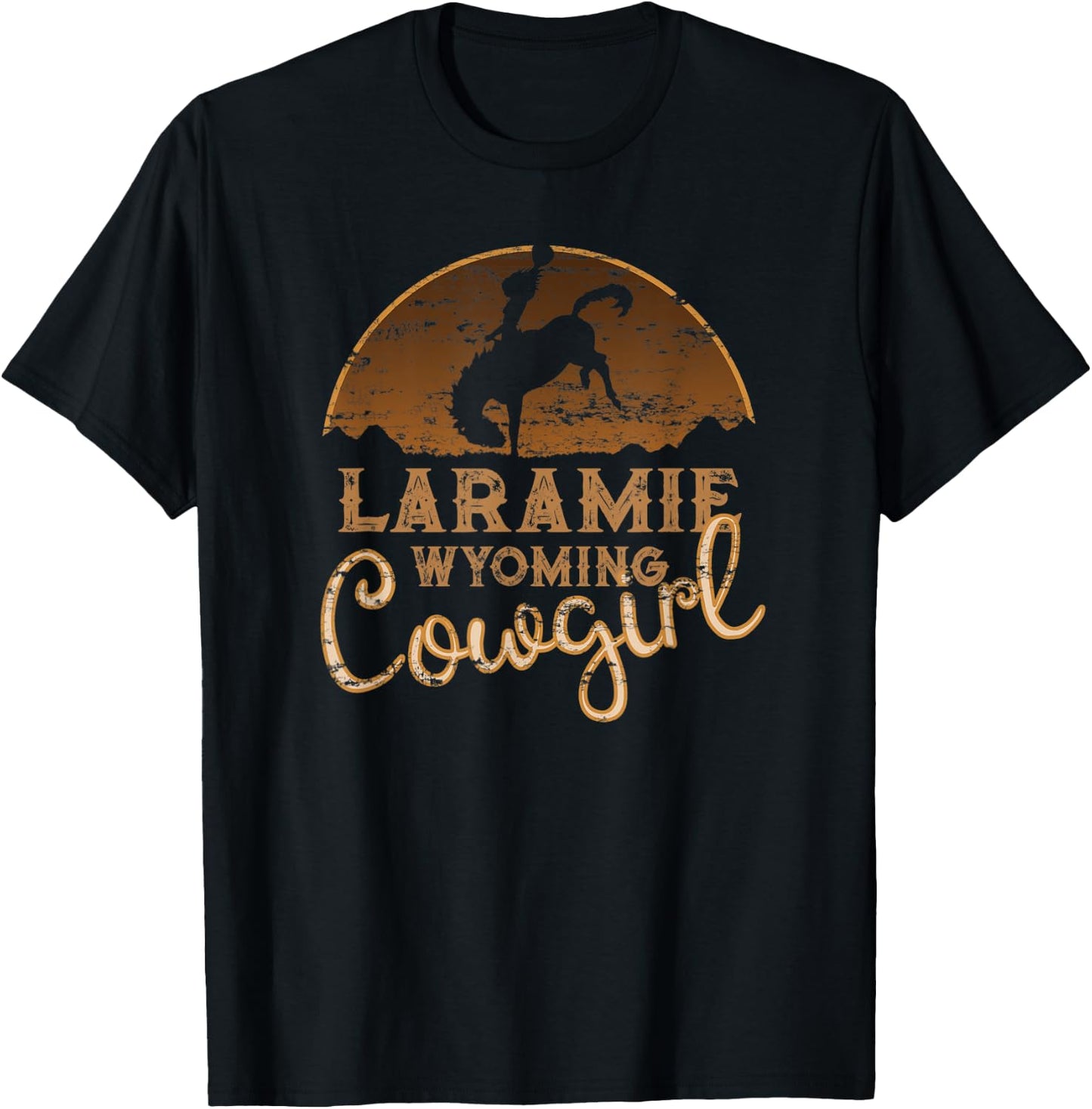 Laramie Wyoming WY Wild West Rodeo Cowgirl T-Shirt - T-Shirt | Black