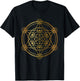 Metatron's Cube Sacred Geometry Yoga Pray Gold T-Shirt - T-Shirt | Black