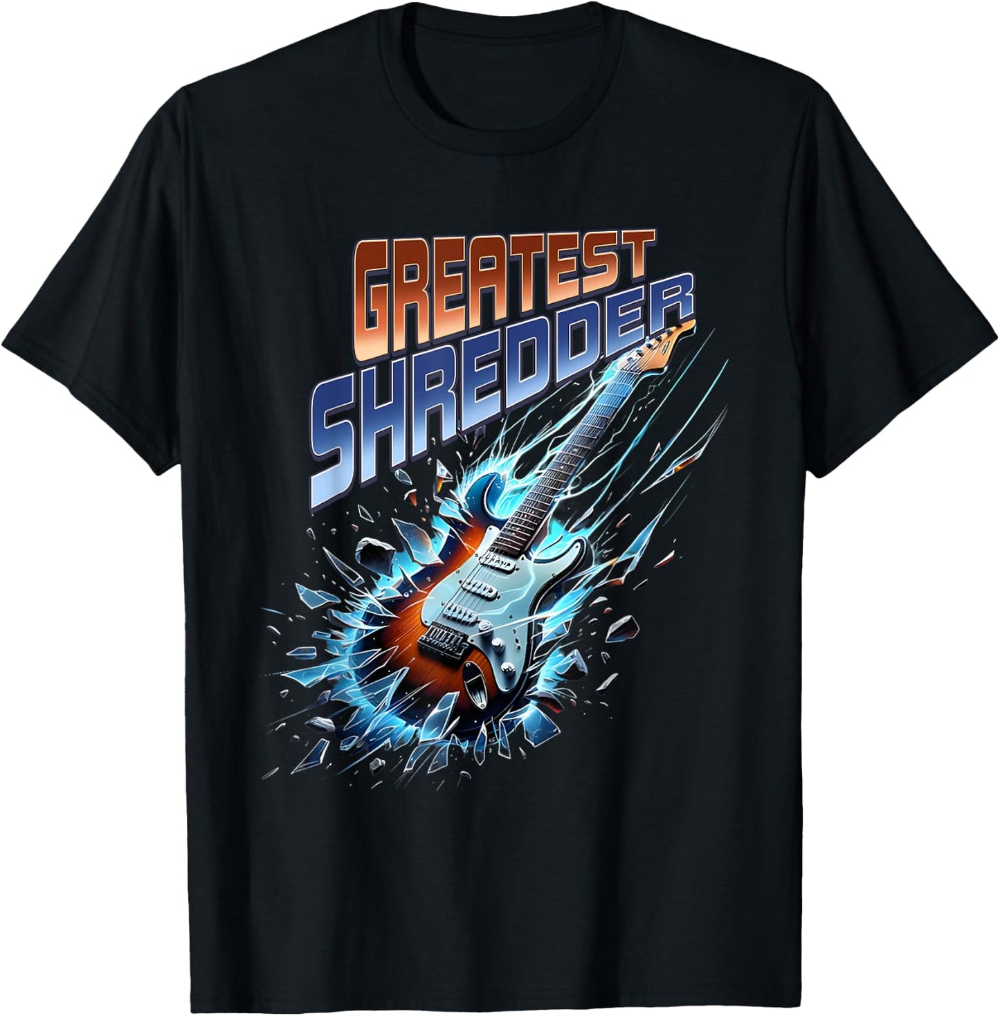 Greatest Shredder Guitar Funny Colorful Guitar Lovers T-Shirt - T-Shirt | Black