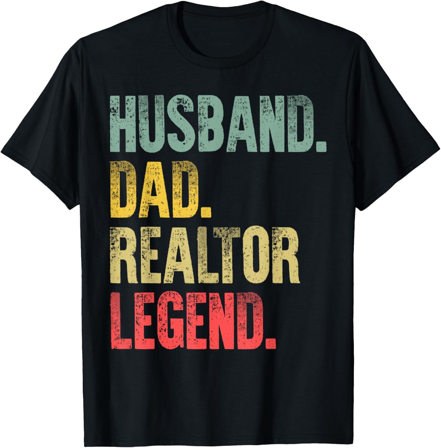Funny Vintage Shirt Husband Dad Realtor Legend Retro T-Shirt - T-Shirt | Black