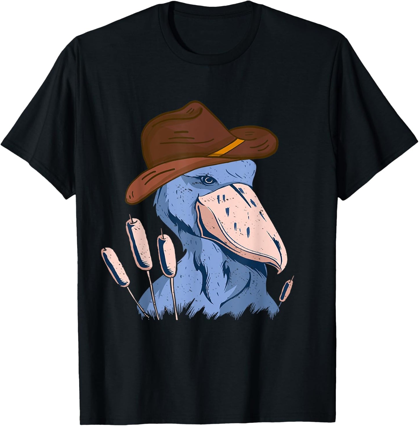 Shoebill Bird African Stork Bird Lover Cowboy Hat Shoebill T-Shirt - T-Shirt | Black