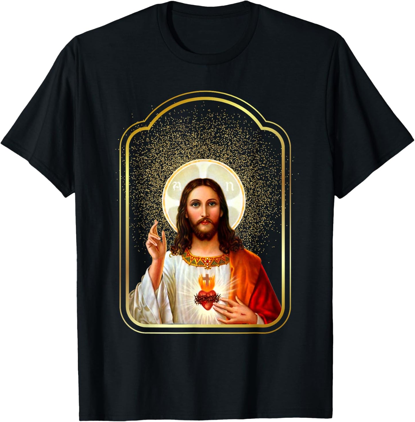 Sacred Heart of Jesus Christ Catholic Immaculate Heart Jesús T-Shirt - T-Shirt | Black